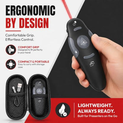 [2 Units] Presentation Clicker with 2 Cases Storage, Red Laser Pointer