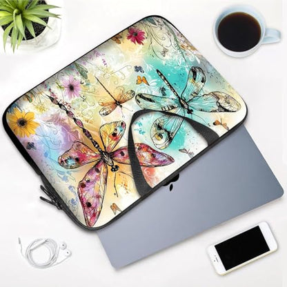 14 15 15.4 15.6 inch Laptop Handle Bag Computer Bag, Pouch Holder Notebook Sleeve Cover Soft Case Compatible for Dell,Lenovo,Toshiba HP, Asus Notebook-Art Dragonfly - color: Art Dragonfly