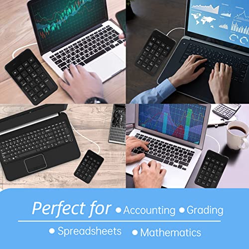 Cuifati 23 Keys Full-Sized Numeric Keypad, Wired USB Number Pad, Comfortable Touch Ergonomic Design, Low Noise Keys, Ultra-Slim Portable Numeric Keyboard for or for Linux