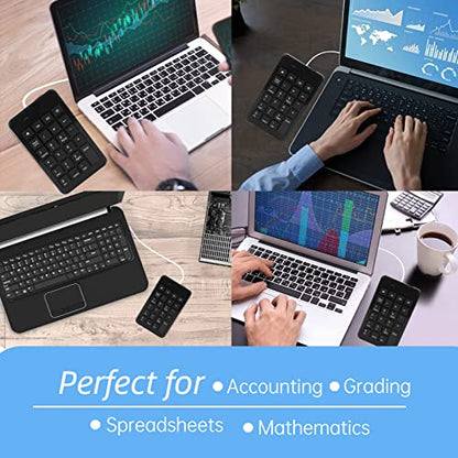 Cuifati 23 Keys Full-Sized Numeric Keypad, Wired USB Number Pad, Comfortable Touch Ergonomic Design, Low Noise Keys, Ultra-Slim Portable Numeric Keyboard for or for Linux