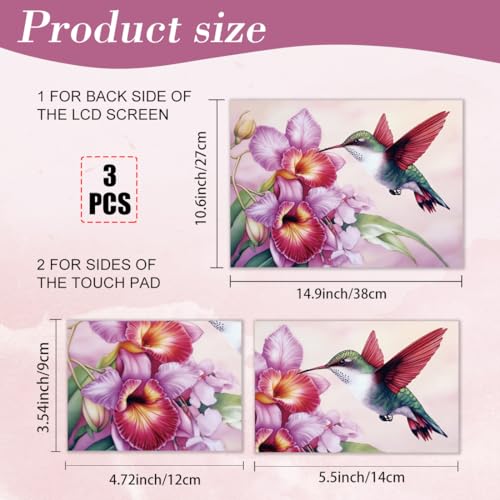 PLIGREAT Hummingbird Flower Laptop Decal Sticker Skin Cover, Pink Laptop Sticker Skin Decal Fits 12" 13" 13.3" 14" 15" Laptops Universal Removable Vinyl Netbook PC Cover Decals - color: Hummingbird Flower
