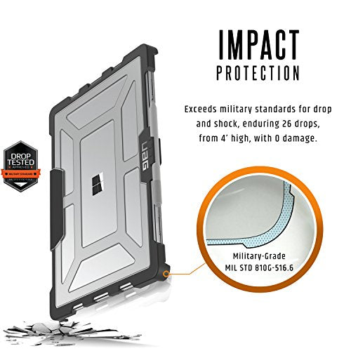 URBAN ARMOR GEAR UAG Designed for Microsoft Surface Laptop 5/4/3 Case 13.5" Plasma - Translucent Rugged Military Drop Tested Feather-Light Slim Laptop Protective Cover, Ice