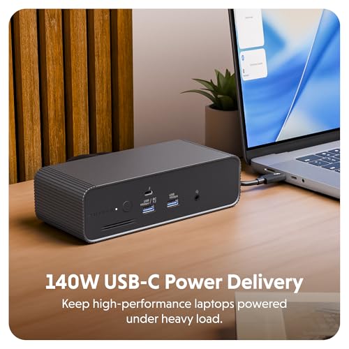 HyperDrive Next Thunderbolt 5 Dock with SSD Enclosure — 120Gbps Computer Docking Station with Triple 4K Display, Thunderbolt Share, M.2 PCIe Gen4 Slot, AI Module Support, USB-A, 2.5G Ethernet