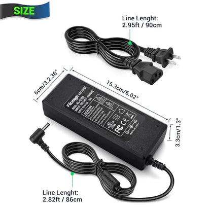 Facmogu 12V 10A Power Supply AC to DC Adapter, AC to DC Converter 100V-240V to 12V 10A 120W, 12 Volts 10 Amps Power Transformer 5.5x2.5mm & 5.5x2.1mm Tip, Desktop Regulated Power Adapter - size: 12V 10A (2 Prong Plug)