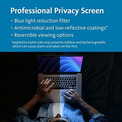 Kensington MagPro™ Magnetic Laptop Privacy Screen 15.6 inch, Removable 16:9 Laptop Privacy Filter Shield, Anti-Glare, Blue Ray Reduction, Compatible with HP/Dell/Acer/Asus/Lenovo (K58353WW) - size: 15.6" 16:9
