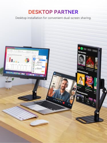 UPERFECT Portable Monitor & Tablet Stand, Heavy-Duty Carbon Steel Mount | Adjustable Clamp, Fits 4.7–19" Devices, 360° Rotation, Foldable Desk Mount for iPad, Phone, Tablet & Travel Use - size: 19 inch