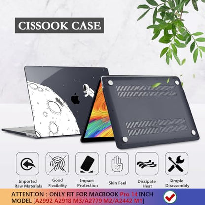 CISSOOK Compatible with MacBook Pro 14 inch Case M5 M4 M3 M2 M1 2026-2021 | A3434 A3427 A3426 A3112 A3185 A3401 A2918 A2992 A2779 A2442, 5in1 Set Anti-Scratch Hard Shell Case Keyboard Cover, Astronaut - color: 14inch-Astronaut