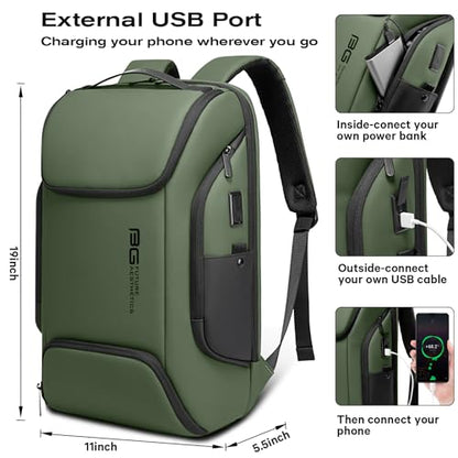 BANGE Business Laptop Smart backpack Can Hold 15.6 Inch Laptop Commute Backpack Carry on bag for men and women (Green) - color: Green