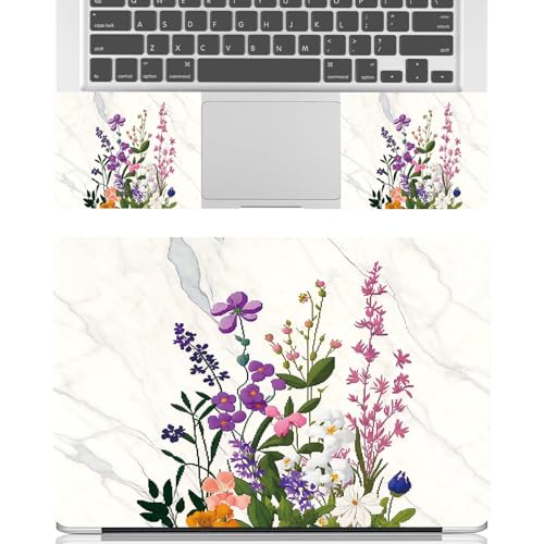 Universal Laptop Skin Sticker Decal for 11.6”12" 13" 13.3" 14" 15" 15.4" 15.6" Reusable Waterproof Scratch-Scratch Resistant Protective Vinyl Laptop Notebook Skin Stickers - Marble Flower - color: Marble Flower