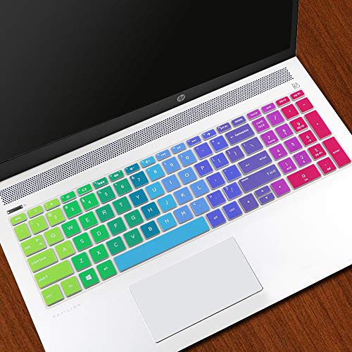 Keyboard Cover for HP 15.6 Laptop 15-dy 15-dw 15-ef 15-db/da 15-bs/bw 15-ef 15-dy5033dx 15-dy5399nr 15-dy5113dx dy5073dx 15-ef2033dx, HP Envy 17.3" 17-by 17-bs/ca 17t-by400/by500 17-by4623dx, Rainbow - color: Rainbow