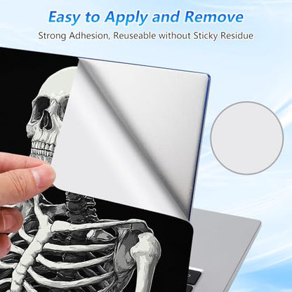Universal Laptop Skin Sticker Decal with 2 Wrist Pad Skins, Waterproof Scratch Vinyl Cover for 11–15.6 Inch MacBook, HP, Dell, Lenovo, Cutable & Reusable,Funny Peace Sign Skeleton - color: Funny Peace Sign Skeleton