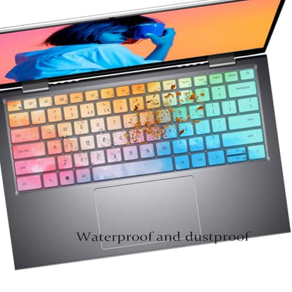 Keyboard Cover for 14" Dell Inspiron 14 5410 5415 5418 5420 5425 5430 7415 7420 7425 7430/ 13.3" Inspiron 13 5310 5320/16" Inspiron 16 5635 5630 5620 5625 7635 7620/Dell Latitude 3320 3420-Colorful - color: Colorful