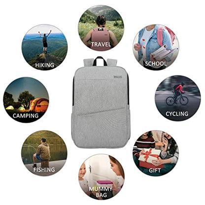 MAXTOP Deep Storage Laptop Backpack Business Anti-theft Backpacks[Water Resistant] College Computer Bookbag Fits 16 Inch Laptop - color: Light Grey, size: 15.6 inch, style: Daypack Backpacks