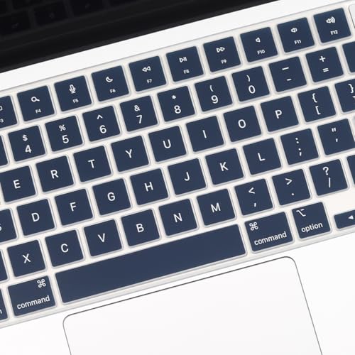 2 Pack Keyboard Cover for 2026 MacBook Neo 13" (Touch ID) & MacBook Pro 14"/16" M5-M1 Pro/Max, M5-M2 & MacBook Air 13"/15" M5-M1, Keyboard Protective Skin US Layout-PeonyBlue - color: PeonyBlue+TPU