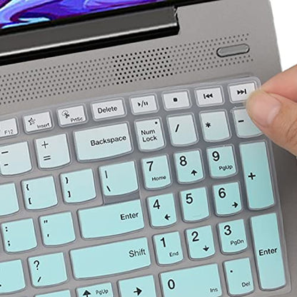 Keyboard Cover for Lenovo Ideapad Flex 5 5i 15.6" 16", IdeaPad Slim 5 5i/Slim 3 3i 15.6" 16", Ideapad Flex 5 5i 15.6" 16", Lenovo Yoga 7 7i 15.6 16, Yoga Slim 7 15.6, Ideapad 3/Ideapad 5 15.6 17.3 - color: OmbreMint