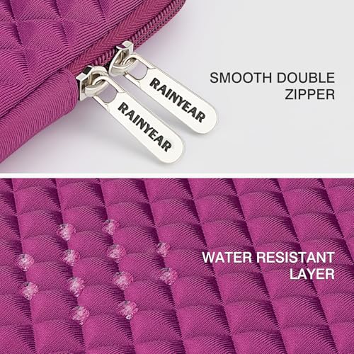 RAINYEAR 13 Inch Laptop Sleeve Shockproof Diamond Foam Case, Rose Red | Protective Soft Fluffy Lining Case for 14'' MacBook Pro/Max 13.3" MacBook Air/Pro M1 M2 M3 M4 M5 13.3" PC Notebook Chromebook - color: Rose Red, size: 13"-13.3"
