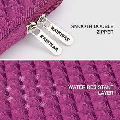 RAINYEAR 13 Inch Laptop Sleeve Shockproof Diamond Foam Case, Rose Red | Protective Soft Fluffy Lining Case for 14'' MacBook Pro/Max 13.3" MacBook Air/Pro M1 M2 M3 M4 M5 13.3" PC Notebook Chromebook - color: Rose Red, size: 13"-13.3"