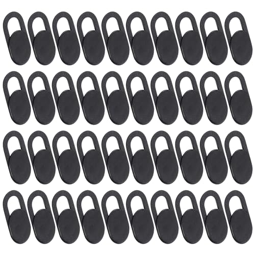 cobee 40 Pcs Webcam Cover, Laptop Camera Cover Slide Universal Camera Privacy Covers Slide Ultra-Thin Webcam Covers for Phone Computer Laptop Pad Protecting Privacy Security(Black)