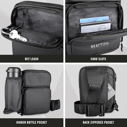Kenneth Cole REACTION Ryder Coated Polyester Tech Crossbody Bag, Black - style: Crossbody