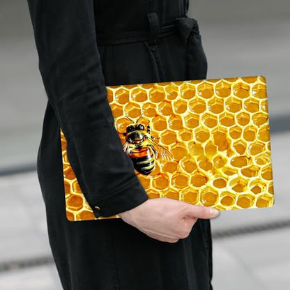 Laptop Skin Sticker Decal 12" 13" 13.3" 14" 15" 15.6",Waterproof Scratch Resistant Vinyl,Reusable Easy to Apply,for MacBook HP Dell Notebooks Netbooks Laptop,2 Wrist Pads,Cute Bee Golden - color: Cute Bee Golden