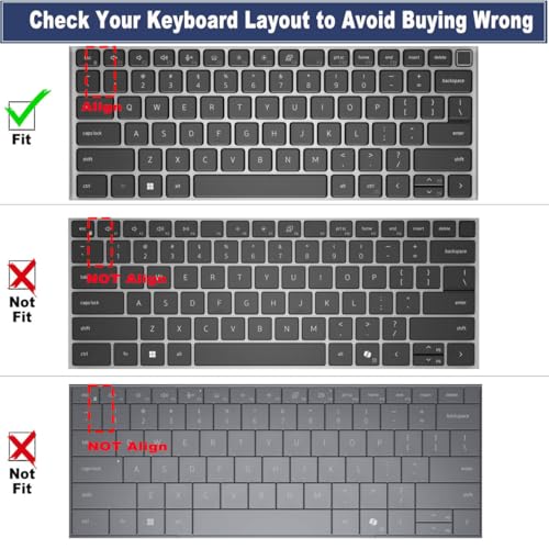 Keyboard Cover Skin for Dell Latitude 3440 3450 5450 5440 5430 5431 5420 14", Latitude 14" 7450 7440 7430 7420 7410 9420 9430, Latitude 16" 7650 7640, Latitude 9520 9510 7520 15.6" 2025-2022 -Bk - color: Black