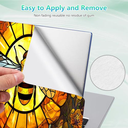 Laptop Skin Sticker Decal 12"-15.6" Universal Laptop/Notebook/Netbook Vinyl - Waterproof Scratch Resistant,Fits HP Dell Lenovo MacBook,2 Free Wrist Pads,Easy Apply & Remove,Cute Bee - color: Cute Bee
