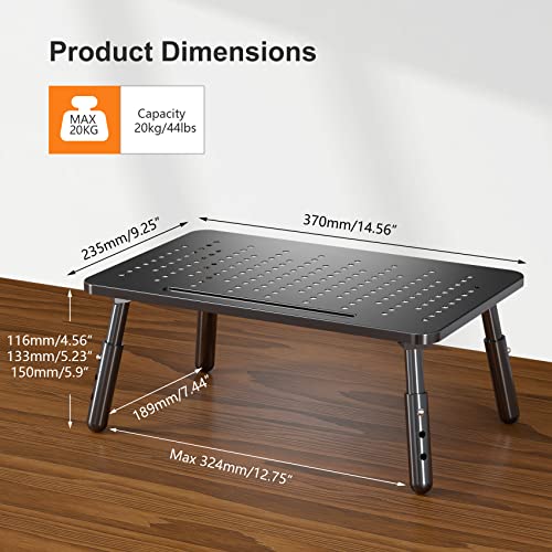 Foldable Monitor Riser Metal Computer Stand for Desk 3 Height Adjustable Laptop Stand with Pen Storage, MST013