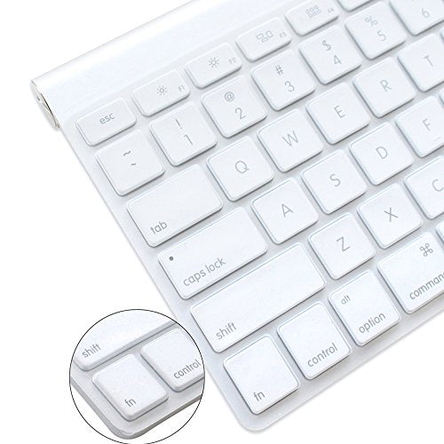 ProElife Ultra Thin Silicone Keyboard Protector Cover Skin for Apple Wireless Keyboard with Bluetooth MC184LL/B (Model A1314, U.S Layout) (Not Fits Magic Keyboard), Transparent - color: Transparent