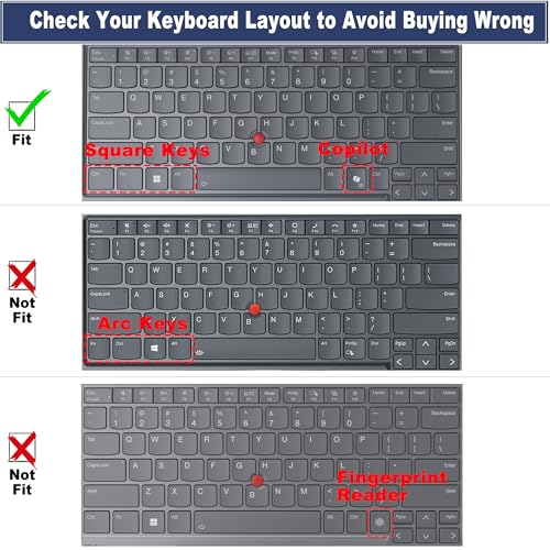 Keyboard Cover for 2026 2025 2024 Lenovo Thinkpad L14 P14s Gen7/Gen 6/Gen 5 14", Thinkpad T14 T14s Gen 6/5 14", Thinkpad E14 Gen 7 14", US Layout (Not Fit T14 T14s L14 P14s Gen 4/3/2/1, E14 Gen 6/5/4) - color: Black
