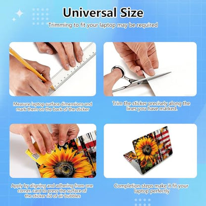 Universal Laptop Skin Sticker Decal for 11.6”12" 13" 13.3" 14" 15" 15.4" 15.6" Reusable Waterproof Scratch-Scratch Resistant Protective Vinyl Laptop Notebook Skin Stickers - Yellow Sunflower Flag - color: Yellow Sunflower Flag