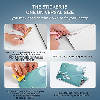 Laptop Skin Sticker Decal 15-15.6 Inches, Universal Reusable Vinyl Sticker for 12.1 13 13.3 14 15.4 Inches Netbook/Notebook PC, Waterproof & Scratch-Resistant (Birds,White Flowers) - color: Birds,White Flowers