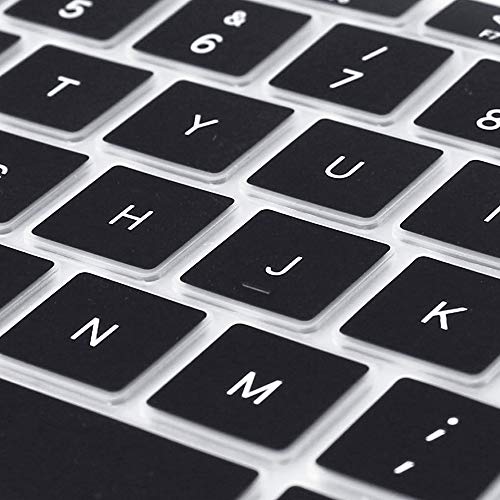 ProElife Keyboard Cover with Touch ID for MacBook Air 13-in A2337, Spanish | Black, U.S Layout, Non-interference Design for ID Key, Dust-proof, Silicone Protective Skin, Custom Fit, Washable & Reusable - color: Black-Spanish