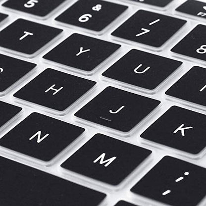 ProElife Keyboard Cover with Touch ID for MacBook Air 13-in A2337, Spanish | Black, U.S Layout, Non-interference Design for ID Key, Dust-proof, Silicone Protective Skin, Custom Fit, Washable & Reusable - color: Black-Spanish