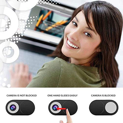 Metal Webcam Cover Slide, Shutter Magnet Slider Camera Cover for Web Cam iPhone PC Laptops Tablet Phone Lens Protect Privacy Sticker (Black-3pcs) - size: Black-3pcs