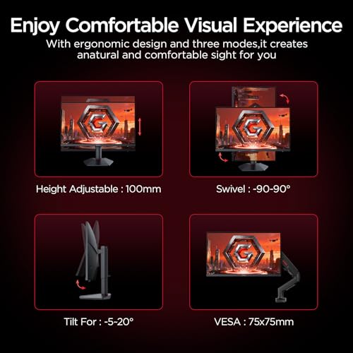 KOORUI 27" 4K Gaming Monitor - Dual Mode UHD 160Hz or FHD 320Hz, Fast IPS 1ms, FreeSync Premium & G-SYNC Compatible, HDMI 2.1/DP 1.4, HDR400, Height/Pivot/Tilt Adjustable, PC & Console Ready, G2741L - size: 27" Dual Mode (4K 160Hz / FHD 320Hz)