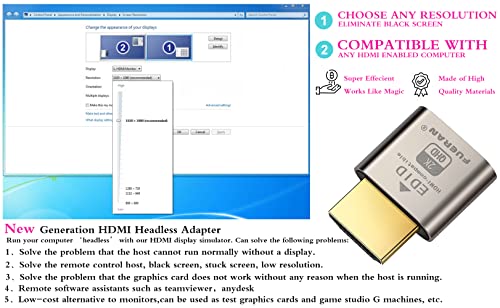 HDMI Dummy Plug Headless Ghost Display Emulator HDMI-Compatible（Fit Headless-1920x1080 New Generation@60Hz） (HDMI2.0-2K-1P) - color: HDMI2.0-2K-1P
