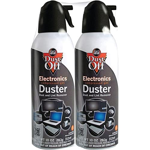 Dust-Off Compressed Gas Dusters, 10 Oz, Pack of 2