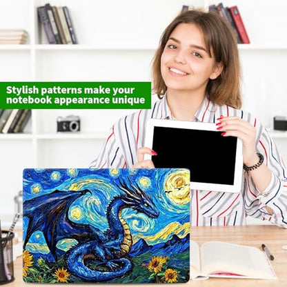 Laptop Skin Sticker Decal, Universal Protective Cover Fit 12 13 14 15.6 Inch Notebook, Reusable Water-Resistant Vinyl Decal w/ 2 Wrist Pads for Business Travel Office, Galaxy Dragon - color: Galaxy Dragon