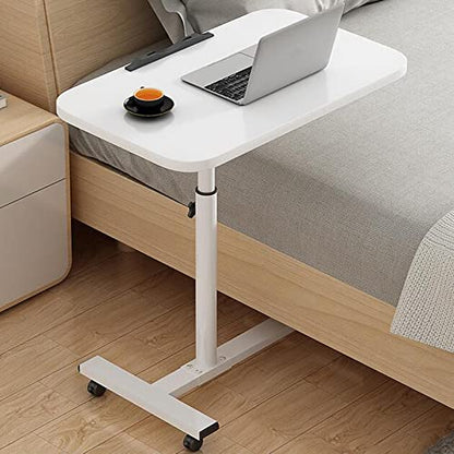 Overbed Table Adjustable Overbed Table Portable 360° Tilting Laptop Computer Sofa Table,Over Chair Tables for Disabled with Wheels,Adjustable 90Cm Desk,Pink - color: Pink