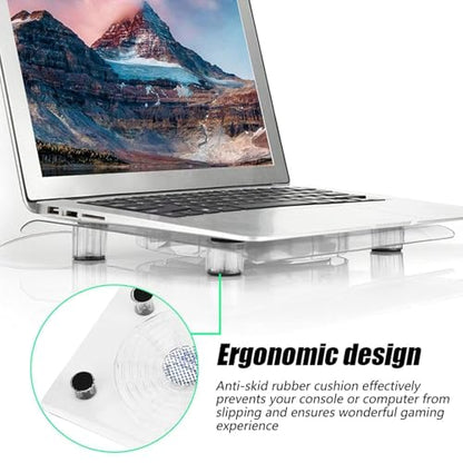 Laptop Cooling Pad, Laptop Cooling Stand Ultra Quiet USB Laptop Cooling Tray Notebook Cooler Cooling Pad Stand Chill Mat with LED RGB Lights