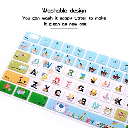 HRH for iMac G6 MB110LL/B and MB110LL/A A1243 Keyboard with Numeric Keypad NumberPad Print with: Cartoon Animal World Design Silicone Keyboard Skin Cover [US Layout] - color: Z1-Cartoonanimal world