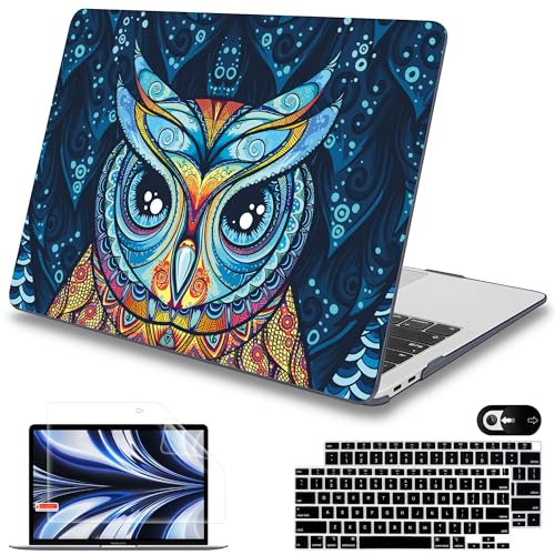 Mektron for MacBook 13 inch Air Case A2337 M1 2020 2019 2018 Release, Ultra Thin Plastic Hard Shell Cover for MacBook Air 13 inch A2179 A1932, Cute Owl - color: Cute Owl