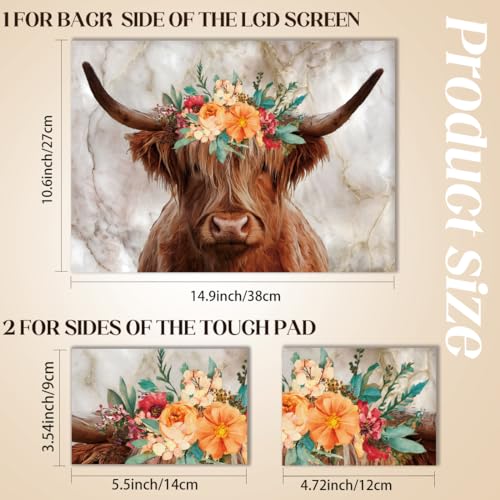 SUPERDANT Laptop Skin Sticker Highland Cattle Cow Laptop Decals Personalized Universal Notebook Computer Wrap Vinyl Skin Stickers Cover Art Decal Removable 12-15.6 Inch Waterproof Gifts Orange