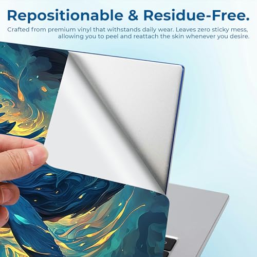 Reusable Universal Laptop Skin Sticker, Cut to Fit for 11.6–15.6 Inch Laptops, Waterproof Protective Film, No-Residue - Deep Ocean Whale - color: Deep Ocean Whale