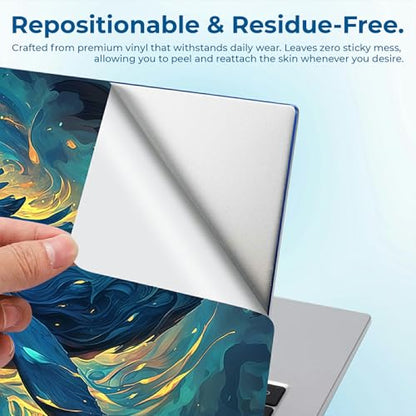 Reusable Universal Laptop Skin Sticker, Cut to Fit for 11.6–15.6 Inch Laptops, Waterproof Protective Film, No-Residue - Deep Ocean Whale - color: Deep Ocean Whale