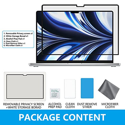 MacBook Air M2 13.6-inch Screen Protector, Privacy Shield, 2022 Release (A2681), Polyethylene Terephthalate, 1 Piece | Model A3240 A3113 A2681, Removable Mac Air 13.6" Privacy Screen Shield Anti-Spy/Bubble Free/Easy On/Off - size: Mac Air 13.6" (2022-2024