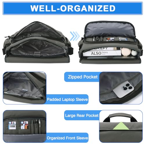 VASCHY Messenger Bag for Men,Water Resistant Casual Satchel Briefcase Fashion Laptop Work Bag Crossbody Shoulder Handbag for Women College Campus Gray - color: Gray