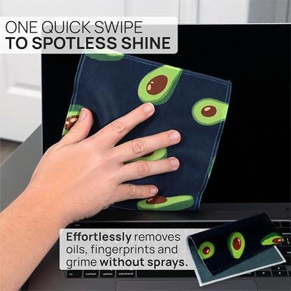 Microfiber Wholesale Quick Cloth Glasses Cleaning Cloths 8x8 Avocado 1-Pack | with Case | Double-Sided Lens Cleaner for Eyeglasses, Camera, Screens & Glass | Reusable Microfiber Glass Polishing Cloths - color: Avocado, size: 8"x8"