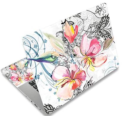 Laptop Skin Sticker Decal 15-15.6 Inches, Universal Reusable Vinyl Sticker for 12.1 13 13.3 14 15.4 Inches Netbook/Notebook PC, Waterproof & Scratch-Resistant (Gorgeous Flowers) - color: Gorgeous Flowers
