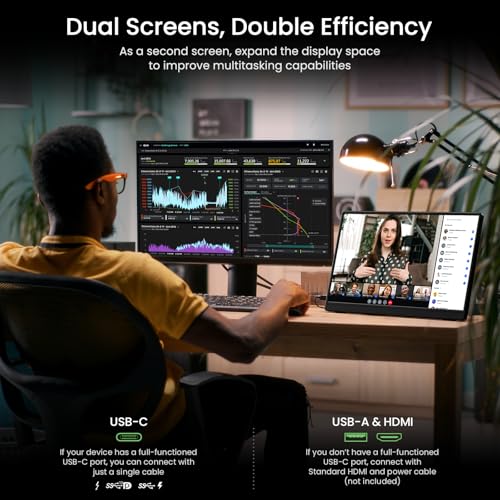 VILVA 17.3" QHD 165Hz USB-C HDMI Gaming Monitor | 17.3" QHD 165Hz IPS, slim metal+stand, USB-C/HDMI, for PC/PS5/Xbox/Switch, gaming. - size: 17.3